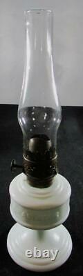 Scarce Antique ERADIATOR Miniature Oil Lamp LITTLE VESTA White Glass Embossed
