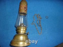 Scarce Antique Victorian Brass Kerosene Oil Skaters Lamp Misprint Date 1367