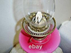 Sherwood's England Antique Pink Victorian Duplex Oil Lamp VERY RARE