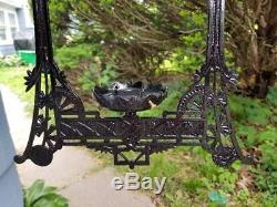 Signed Chas. Parker Heavy Cast Iron Frame Iron Horse Hanging Lamp