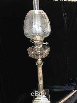 Silver Plated Corinthian Oil Lamp Font/base