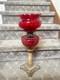 Single Vintage Duplex corinthians style oil lamp faux marble base/red bowl oil l