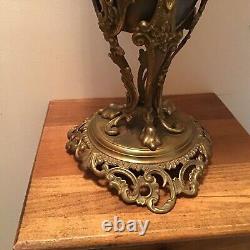 Spectacular Antique Brass Double Burner VERY Ornate 30 Table Oil Lamp