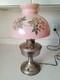 Stunning 3 Pc Antique Aladdin Model 12 Electrified Oil Lamp WithPink Glass Shade