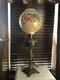 Stunning Antique 29 Brass Electrified Banquet Table Oil Lamp Electrified