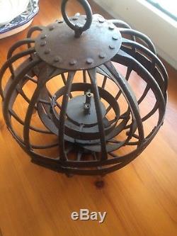 Stunning C1825 Antique Gimbal Whalers Ships Lantern Gyroscopic Whale Oil Lamp