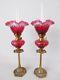 Stunning Pair Of Antique Gaudard Art Nouveau Oil Lamps Free Uk Postage