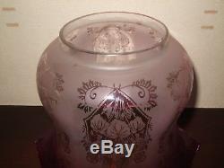 Stunning Rich Cranberry Tulip Oil lamp shade. 4 Fitter