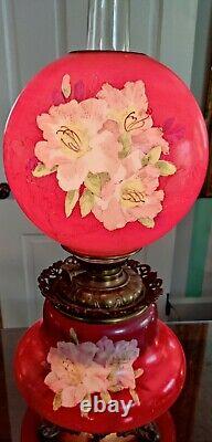 Stunning Victorian antique Gone with the Wind GWTW parlor oil lamp