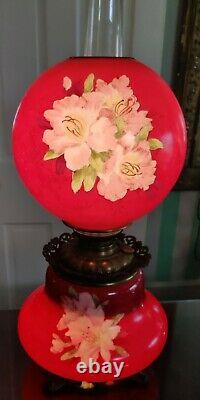 Stunning Victorian antique Gone with the Wind GWTW parlor oil lamp