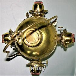 Super Rare Angle Lamp Co. Ny Quad Burner Oil Lamp In Excellent Condition