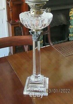 Superb Osler Cut Glass Antique Oil Lamp & Shade Complete