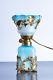 Superbe lampe a huile petrole 1903 Opaline Antique Oil Lamp Glass Jugendstil