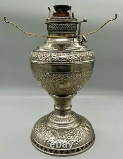 THE NEW JUNO NO. 2 Ornate Antique Oil Kerosene Lamp 1895 Made In USA BEAUTIFUL