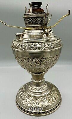 THE NEW JUNO NO. 2 Ornate Antique Oil Kerosene Lamp 1895 Made In USA BEAUTIFUL
