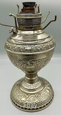 THE NEW JUNO NO. 2 Ornate Antique Oil Kerosene Lamp 1895 Made In USA BEAUTIFUL