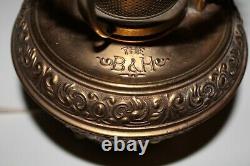 The B & H Oil Table Lamp / Well & Burner Oddly Made Converted To Electric