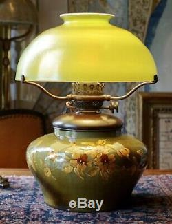 Tiffany Studios Bronze, Favrile and Pottery Oil Lamp