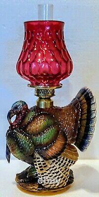 Turkey Miniature Figural Lamp, Antique, Excellent Condition Complete, Sitzendorf