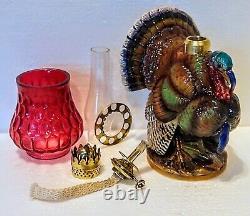 Turkey Miniature Figural Lamp, Antique, Excellent Condition Complete, Sitzendorf