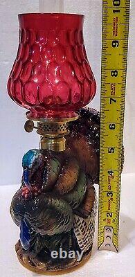 Turkey Miniature Figural Lamp, Antique, Excellent Condition Complete, Sitzendorf