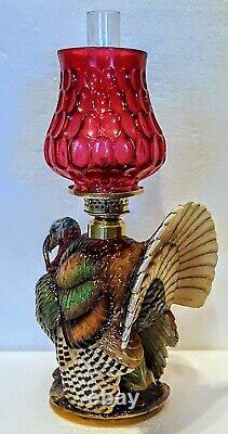 Turkey Miniature Figural Lamp, Antique, Excellent Condition Complete, Sitzendorf