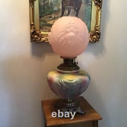 Unique AMAZING multi color Drape 27 Oil Lamp With Baby Face Ball Pink Shade