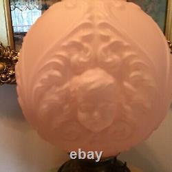 Unique AMAZING multi color Drape 27 Oil Lamp With Baby Face Ball Pink Shade