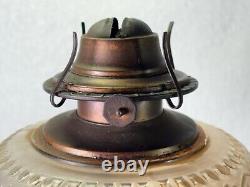Unique Antique Tabletop Oil Lamp with Orante Floral Tree Design Circa 1900 ORIG