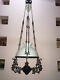 Unique Design Zsolnay Antique Hanging Kerosene Oil Lamp Ceiling from 1912