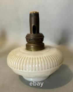Unusual Antique Embossed Glass Oil Lamp Font