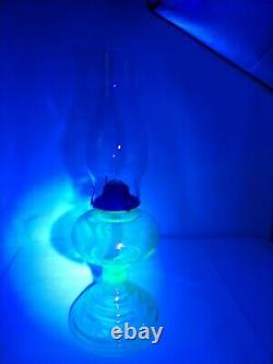 Uranium Green Glass Kerosene / Oil Wick Lamp Unique Antique Original