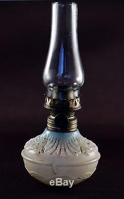 VERY RARE Antique VICTORIA Miniature Hanging Oil Lamp with Prisms, S1-248