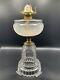 VINTAGE ANTIQUE 1800's ADAMS & COMPANY CLEAR GLASS SQUARE BASE KEROSENE OIL LAMP