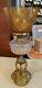 VINTAGE Antique Oil TABLE LAMP GWTW BANQUET Parlor GLASS Cathedral EAPG With SHADE