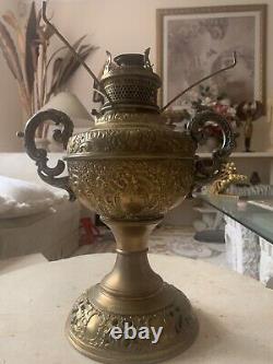 VINTAGE BRASS OIL LAMP THE NEW ROCHESTER GENUINE OIl LAMP BUY IT NOW