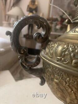 VINTAGE BRASS OIL LAMP THE NEW ROCHESTER GENUINE OIl LAMP BUY IT NOW
