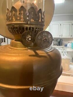 VINTAGE BRASS SURGEONS LAMP SCOTT LAMP CO. ROUND LABEL 29 1/2H collectable