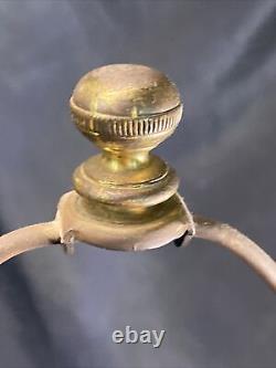 VINTAGE Electric BRASS RED GLASS VICTORIAN STYLE OIL LAMP ON A MARBLE BASE