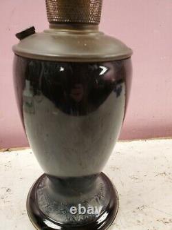VNT 1930s Aladdin Venetian Art Glass Vase Oil Kerosene Lamp Electric Conversion