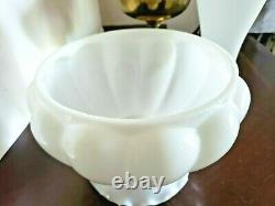 VTG Hurricane Milk Glass Cushion Shade Brass Oil/Electric Table Lamp GWTW