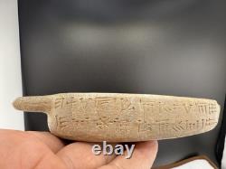 Very Old Ancient Near Eastern Oil Lamp With All Around Writing Engraving 300 BC