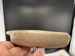 Very Old Ancient Near Eastern Oil Lamp With All Around Writing Engraving 300 BC