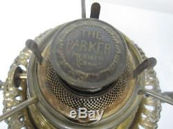 Very Rare Fantastic The Parker Lamp With Very Rare Gold Griffin Shade