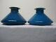 Very Rare Period Antique Blue Cased 7 Student Lamp Shades