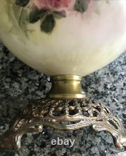 Victorian 1900s P. L. B. & G. Co Success floral oil lamp