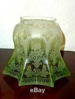 Victorian Acid Etched Duplex Oil Lamp Shade 4