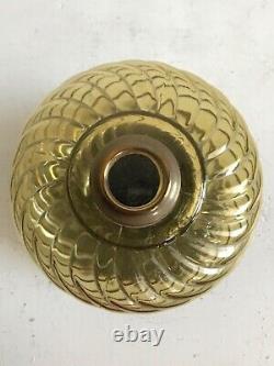 Victorian Antique EAPG Sheldon Swirl Amber Font Oil Footed Finger Hand Lamp