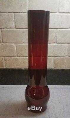 Victorian Antique Old Gwtw Ruby Red Glass Kerosene Oil Student Lamp Part Chimney