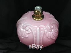 Victorian Art Nouveau Cranberry Pink Kerosene / Oil Lamp